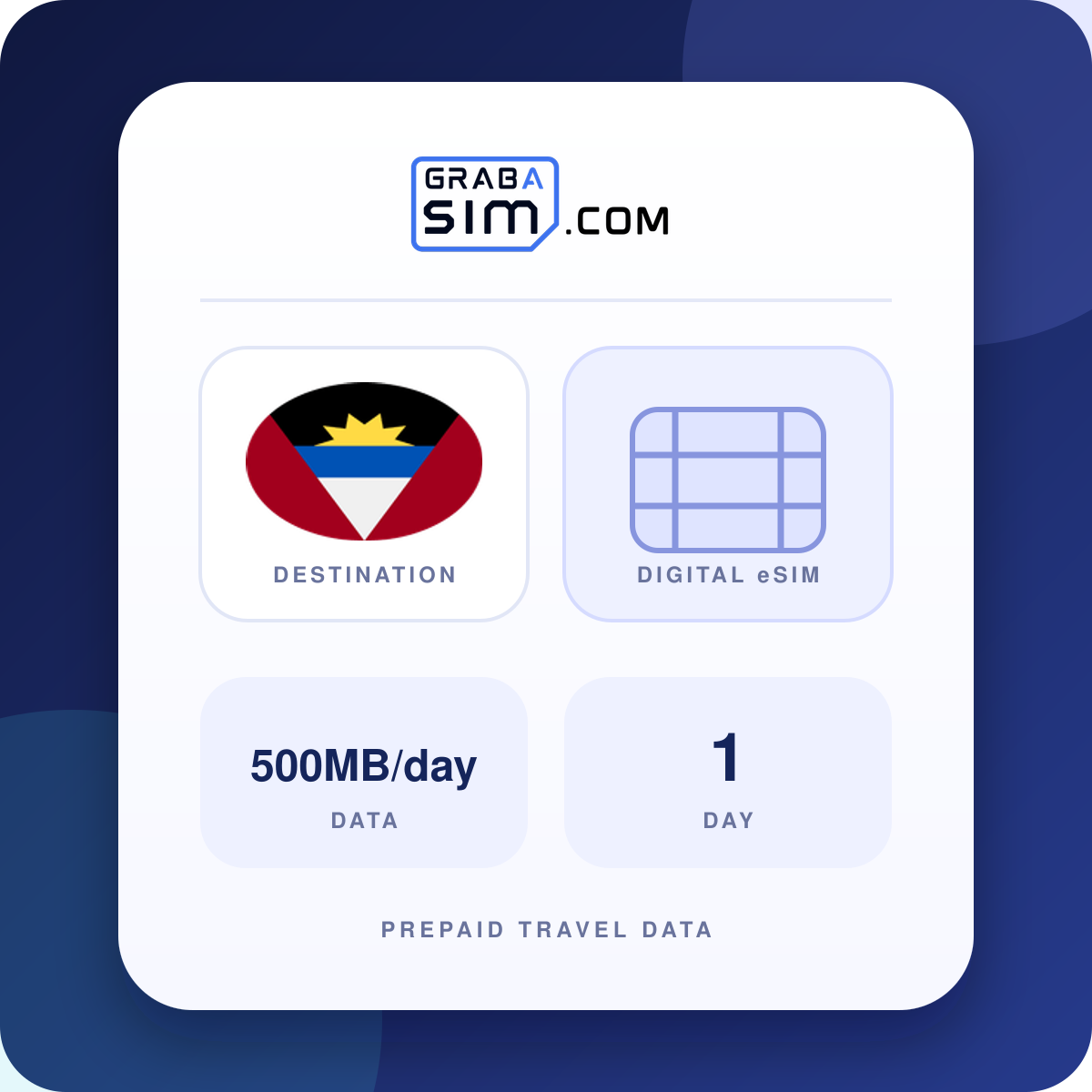 500MB/day Antigua & Barbuda eSIM – 1-Day Plan