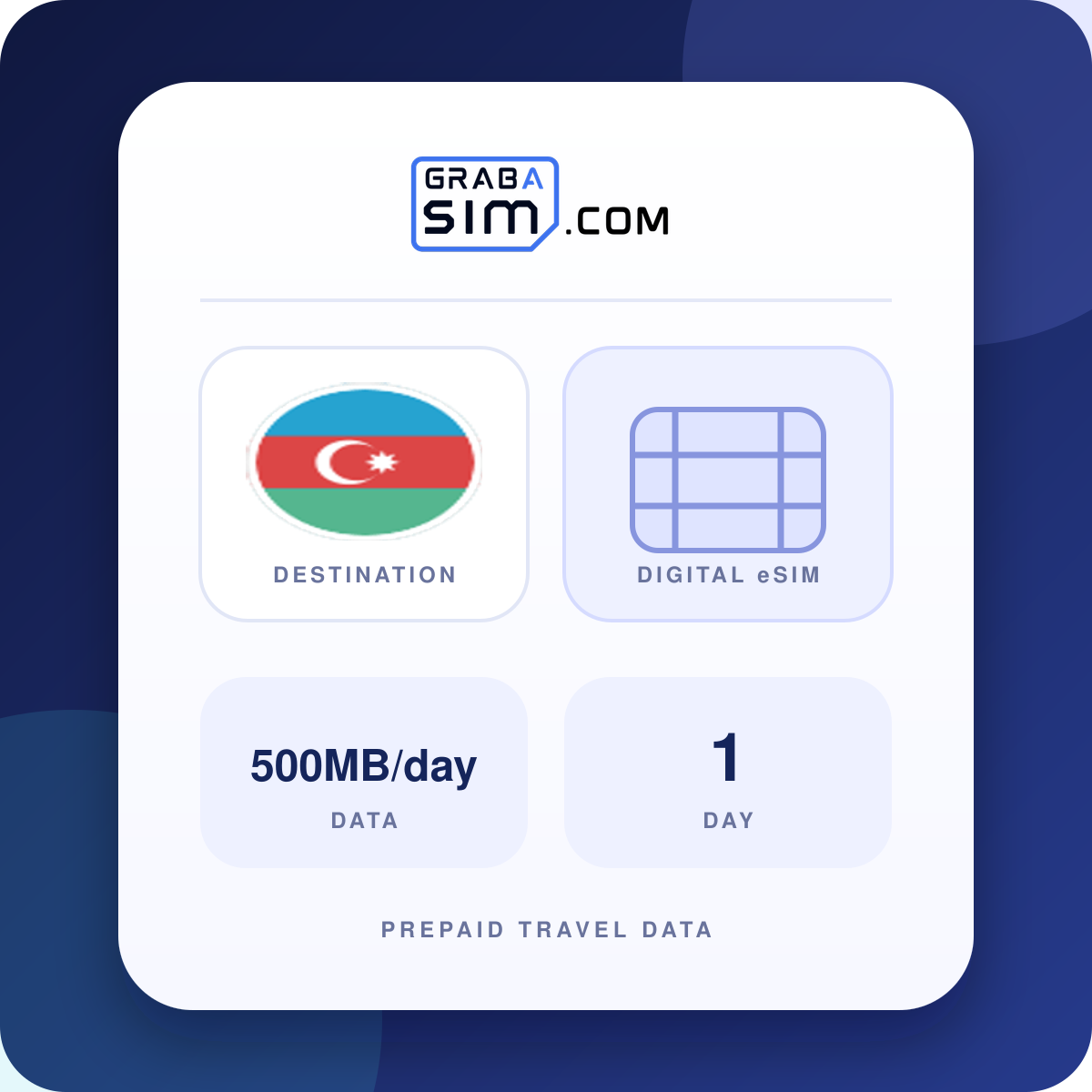 500MB/día Azerbaiyán eSIM – 1 día (luego 512 Kbps)