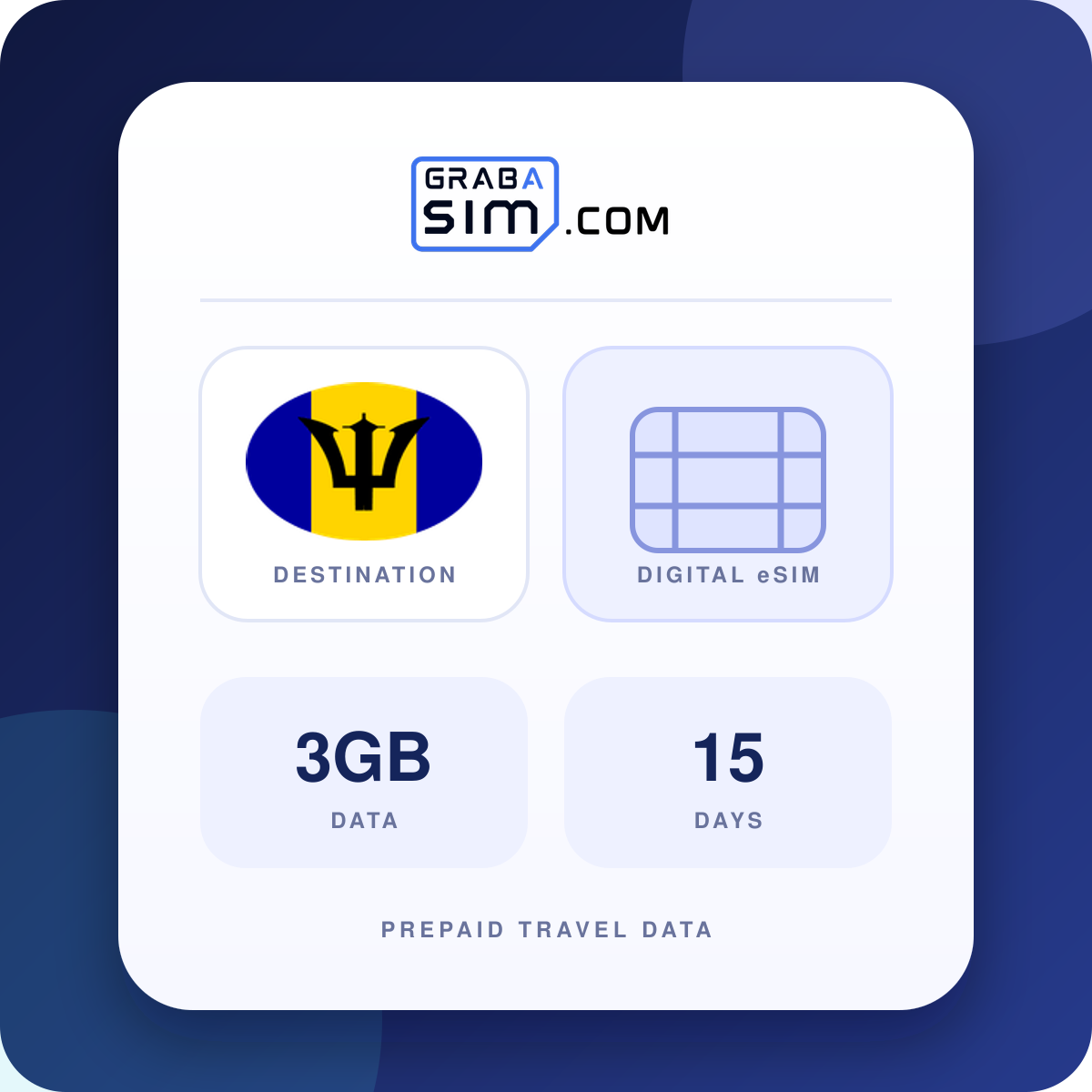 3GB Barbados eSIM – 15 días