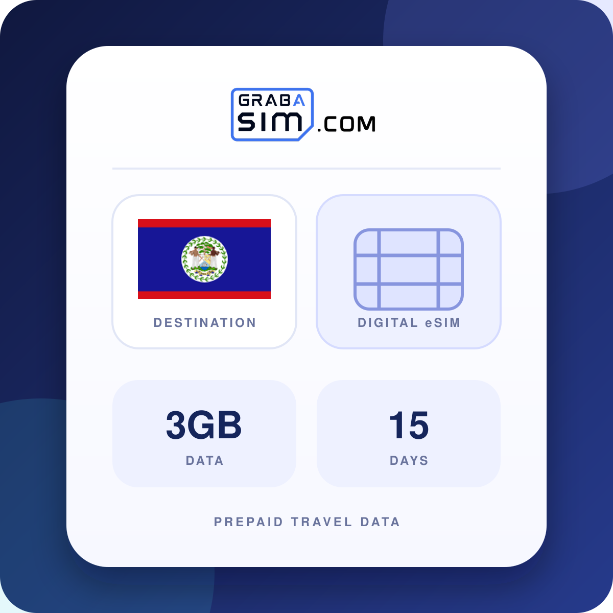 3GB بليز eSIM – 15 أيام