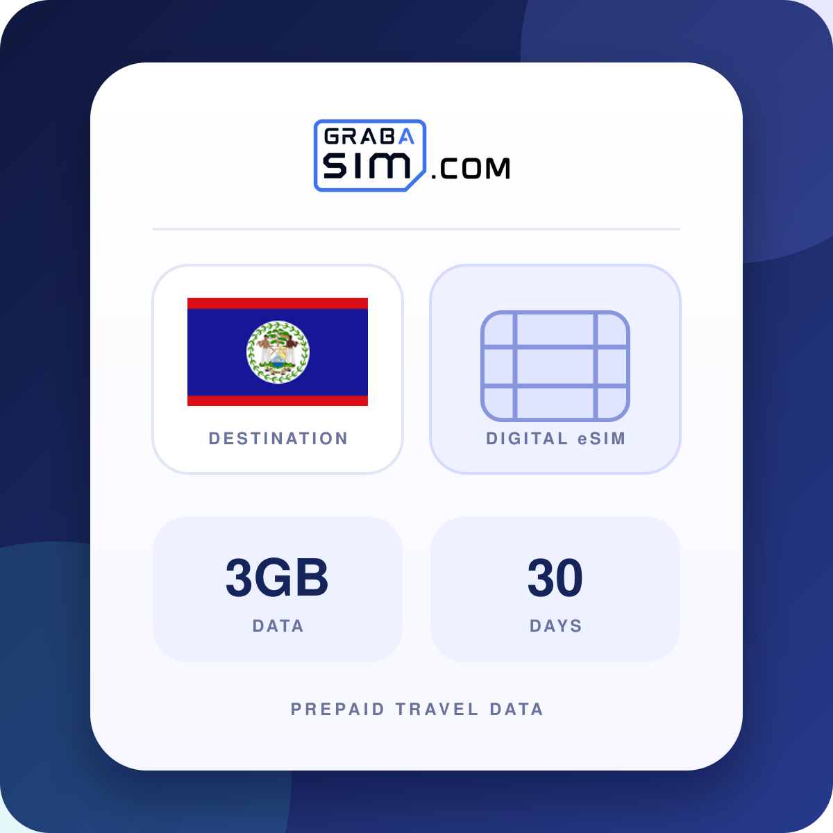 3GB بليز eSIM – 30 أيام