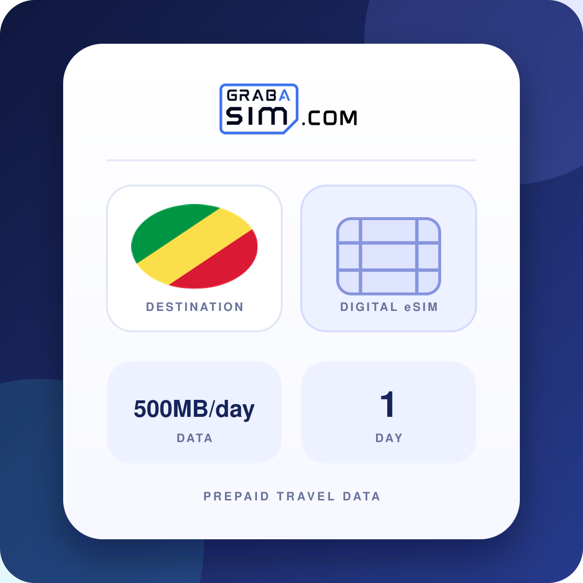 500MB/day Congo - Brazzaville eSIM – 1-Day Plan