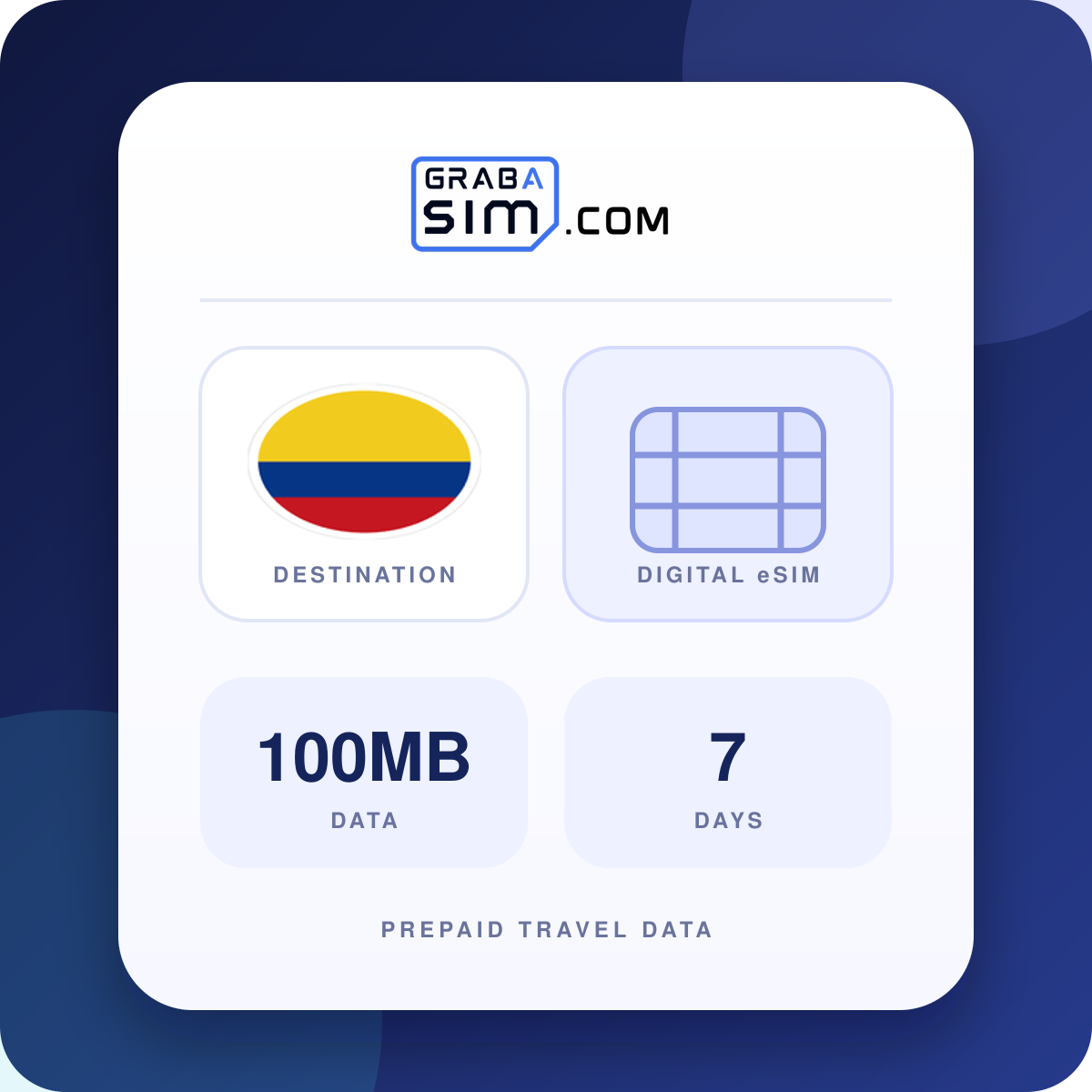 100MB Colombia eSIM – 7-Day Plan