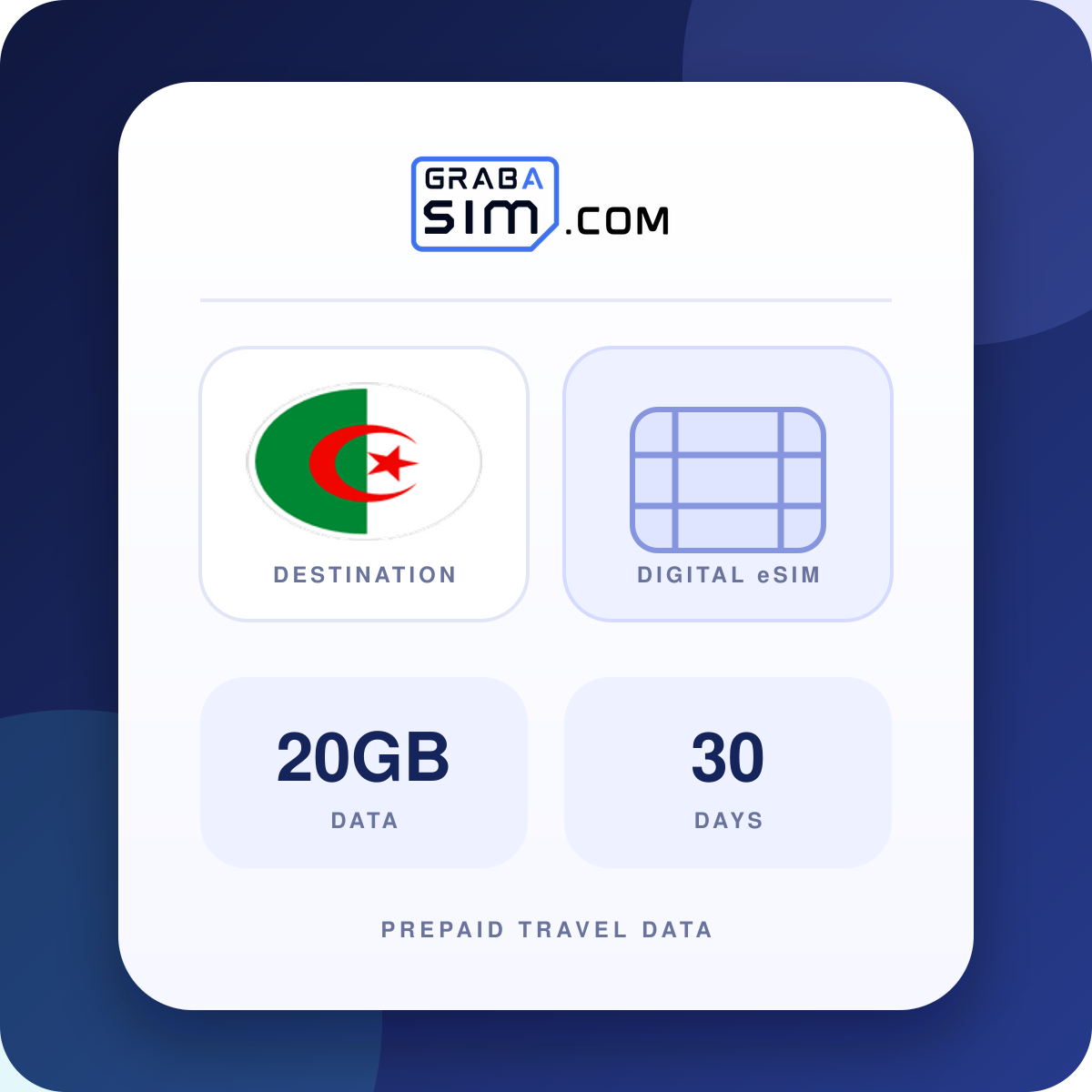 20GB Algeria eSIM – 30-Day Plan