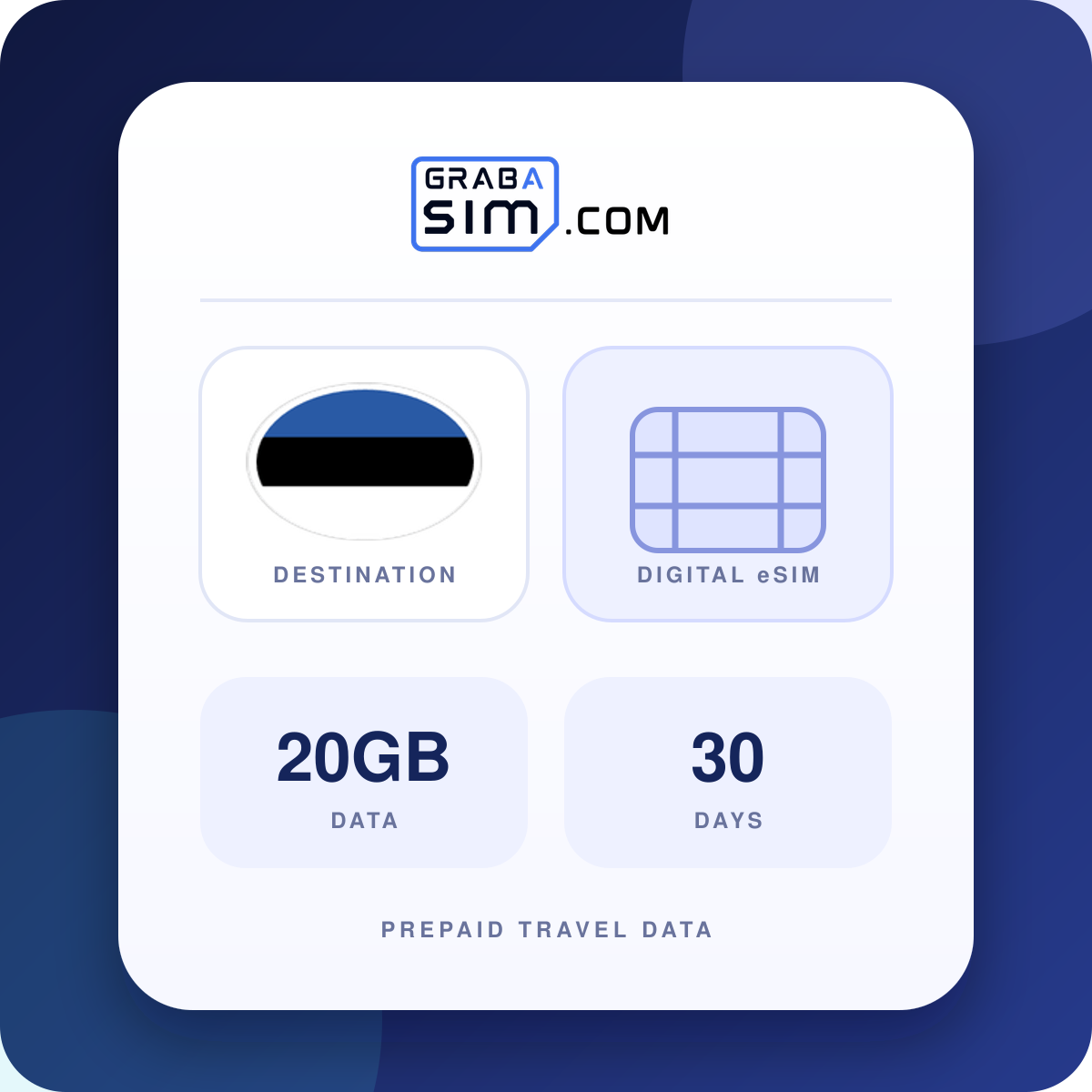 20GB Estonia eSIM – 30-Day Plan