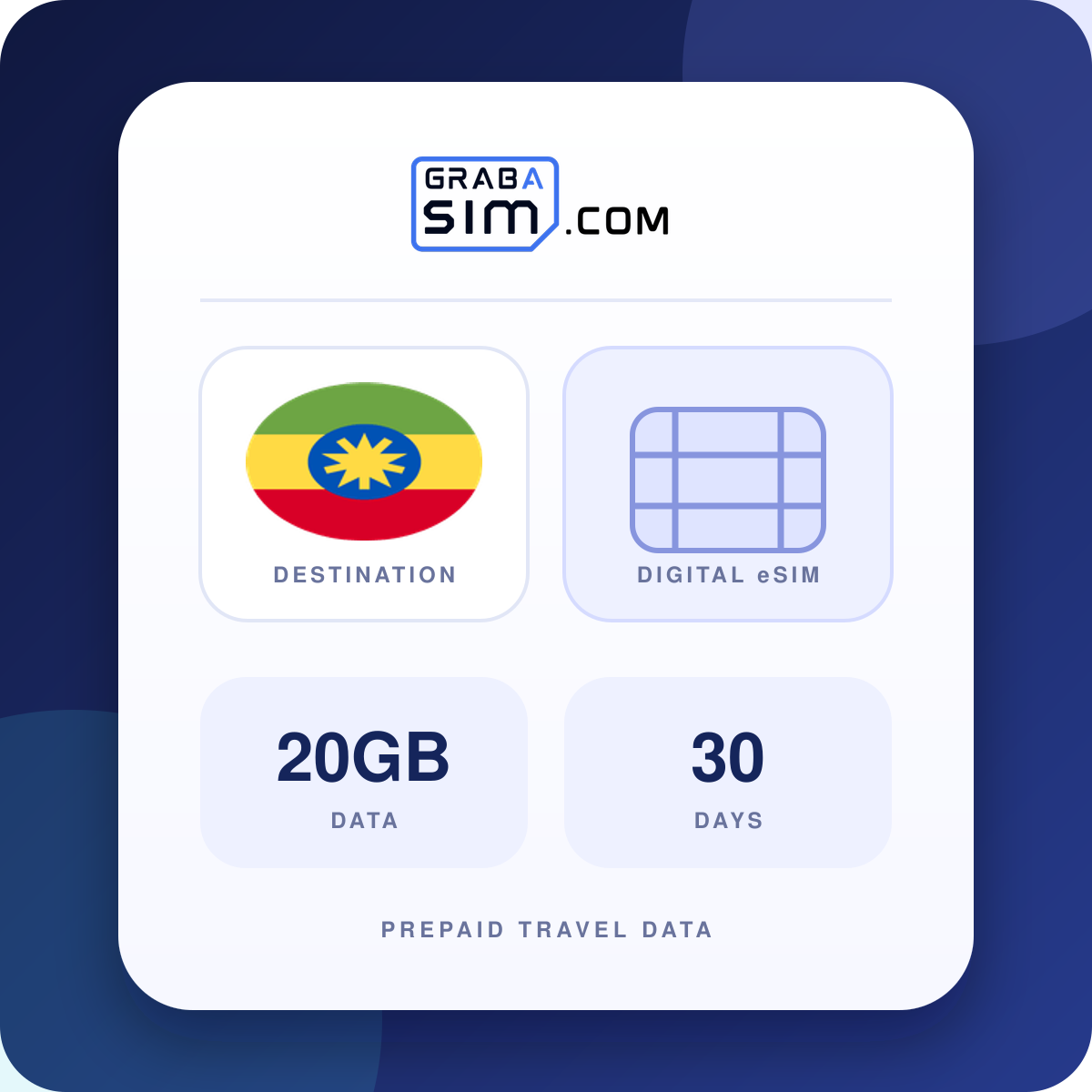 20GB إثيوبيا eSIM – 30 أيام