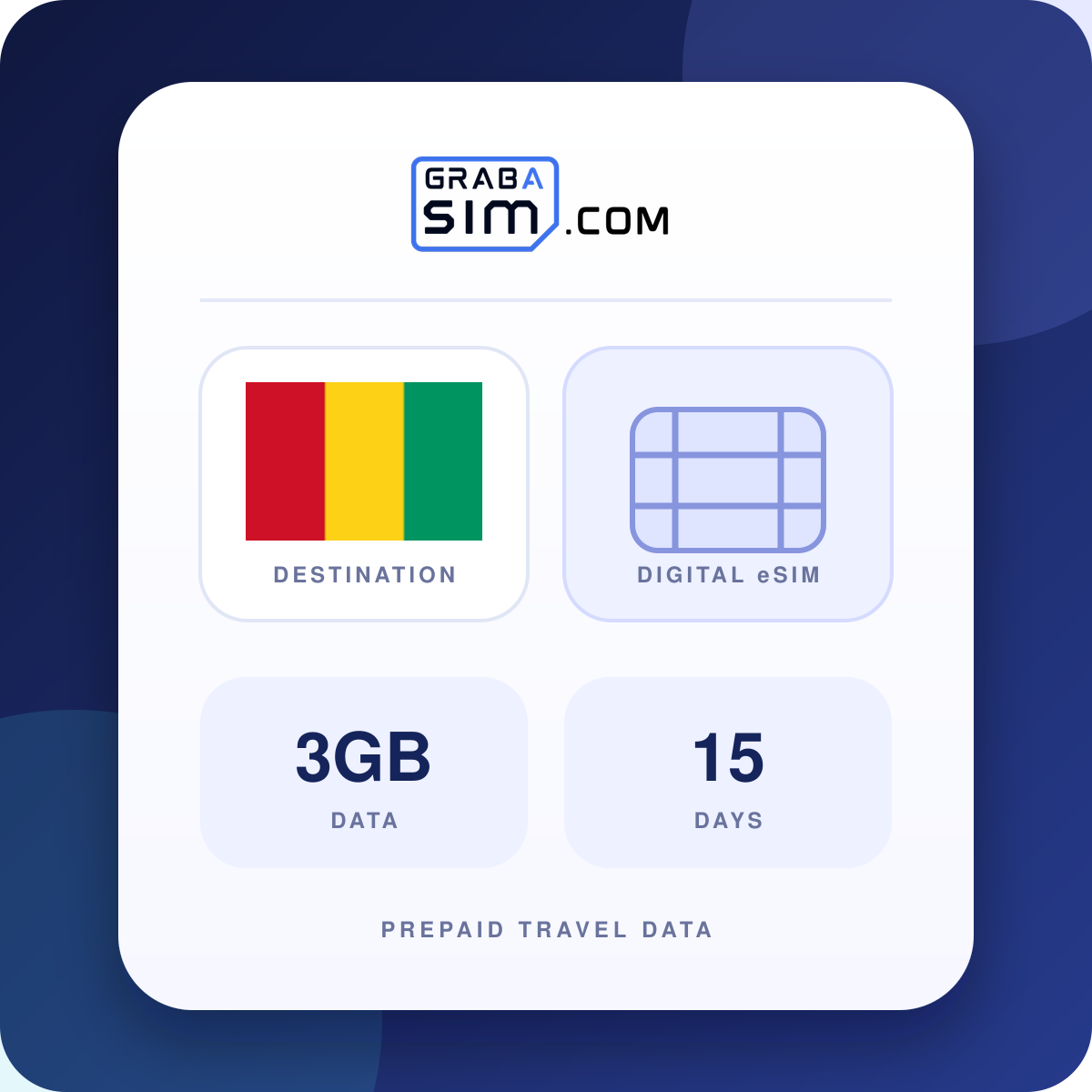 3GB Guinea eSIM – 15 días
