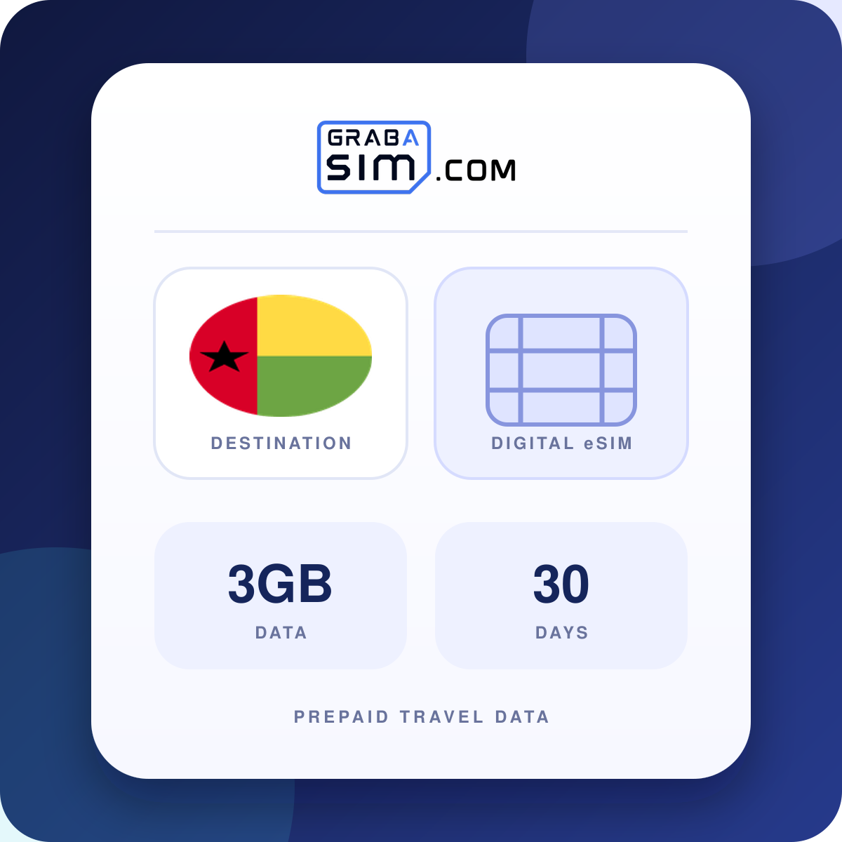 3GB Guinea-Bisáu eSIM – 30 días