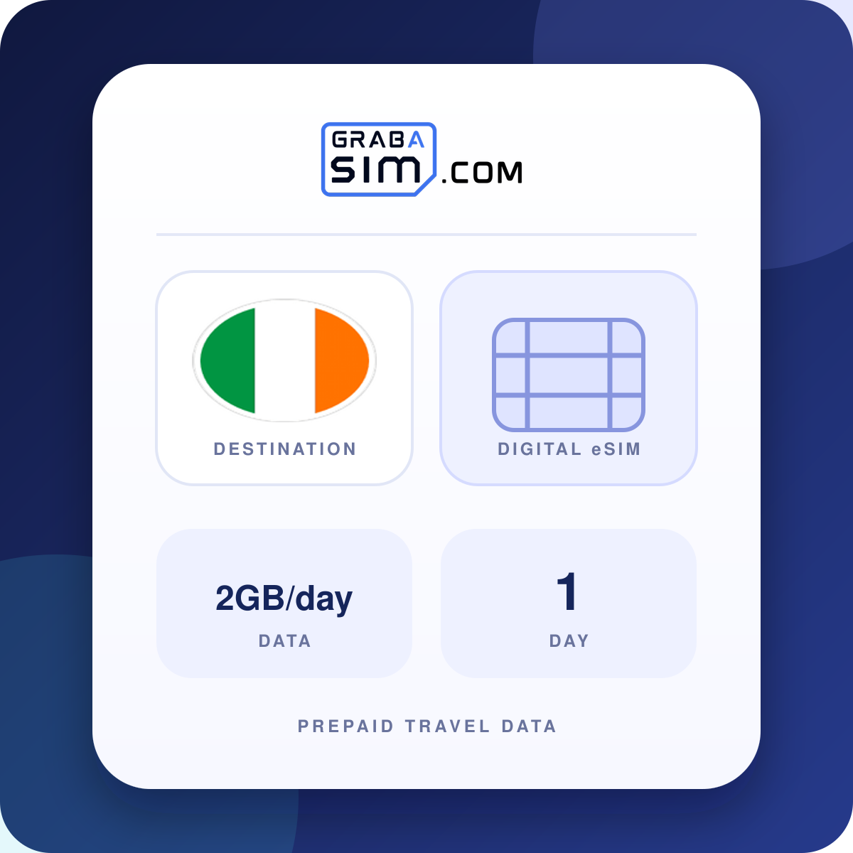 2GB/day Ireland eSIM – 1-Day Plan