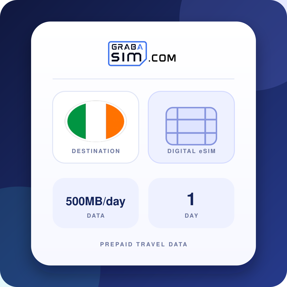 500MB/day Ireland eSIM – 1-Day Plan