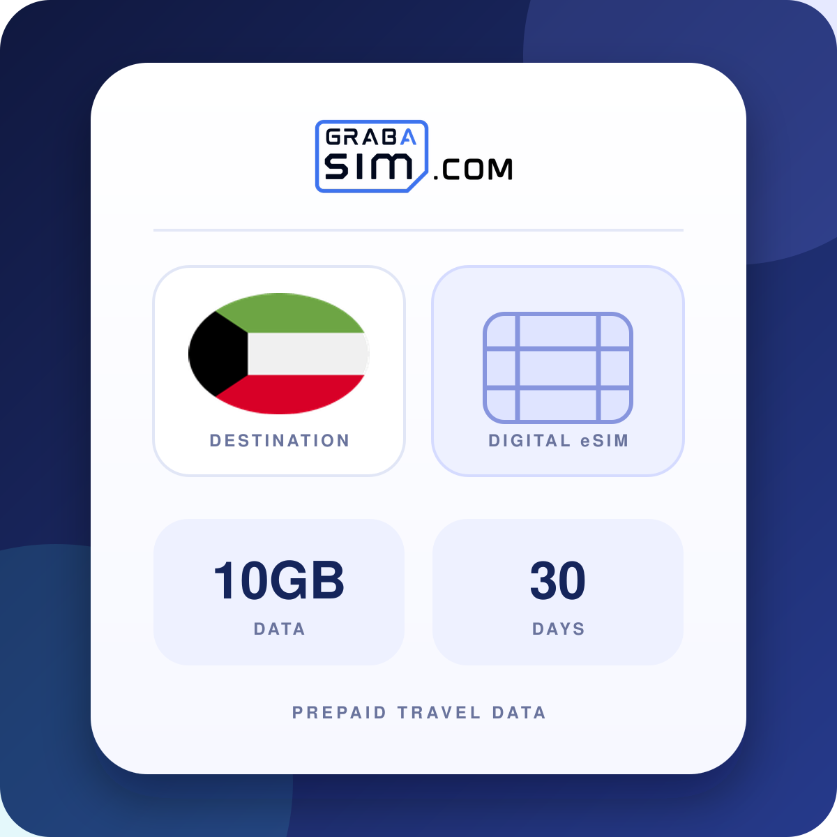 10GB Kuwait eSIM – 30 Tage