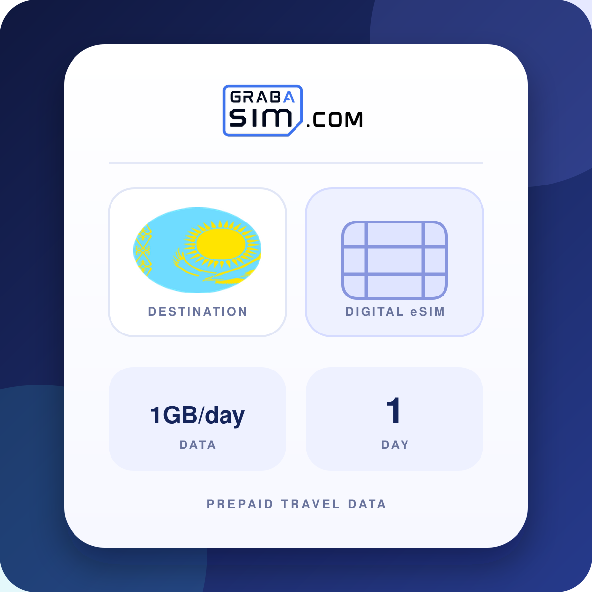 1GB/Tag Kasachstan eSIM – 1 Tag (danach 512 Kbps)