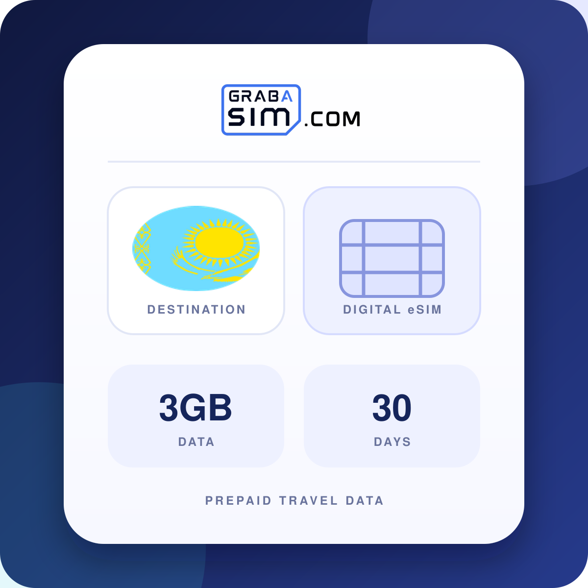 3GB 카자흐스탄 eSIM – 30 일