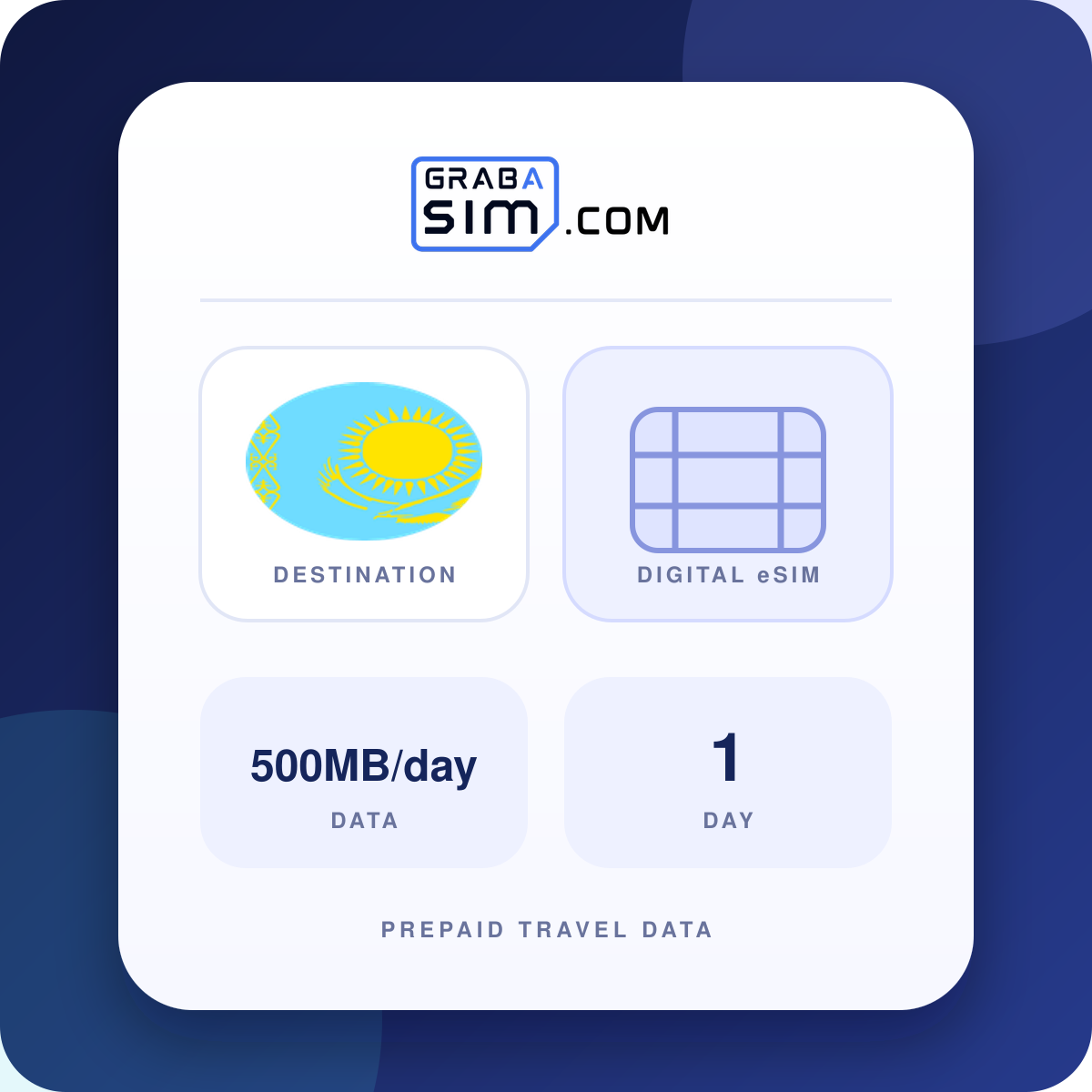 500MB/일 카자흐스탄 eSIM – 1 일 (이후 512 Kbps)