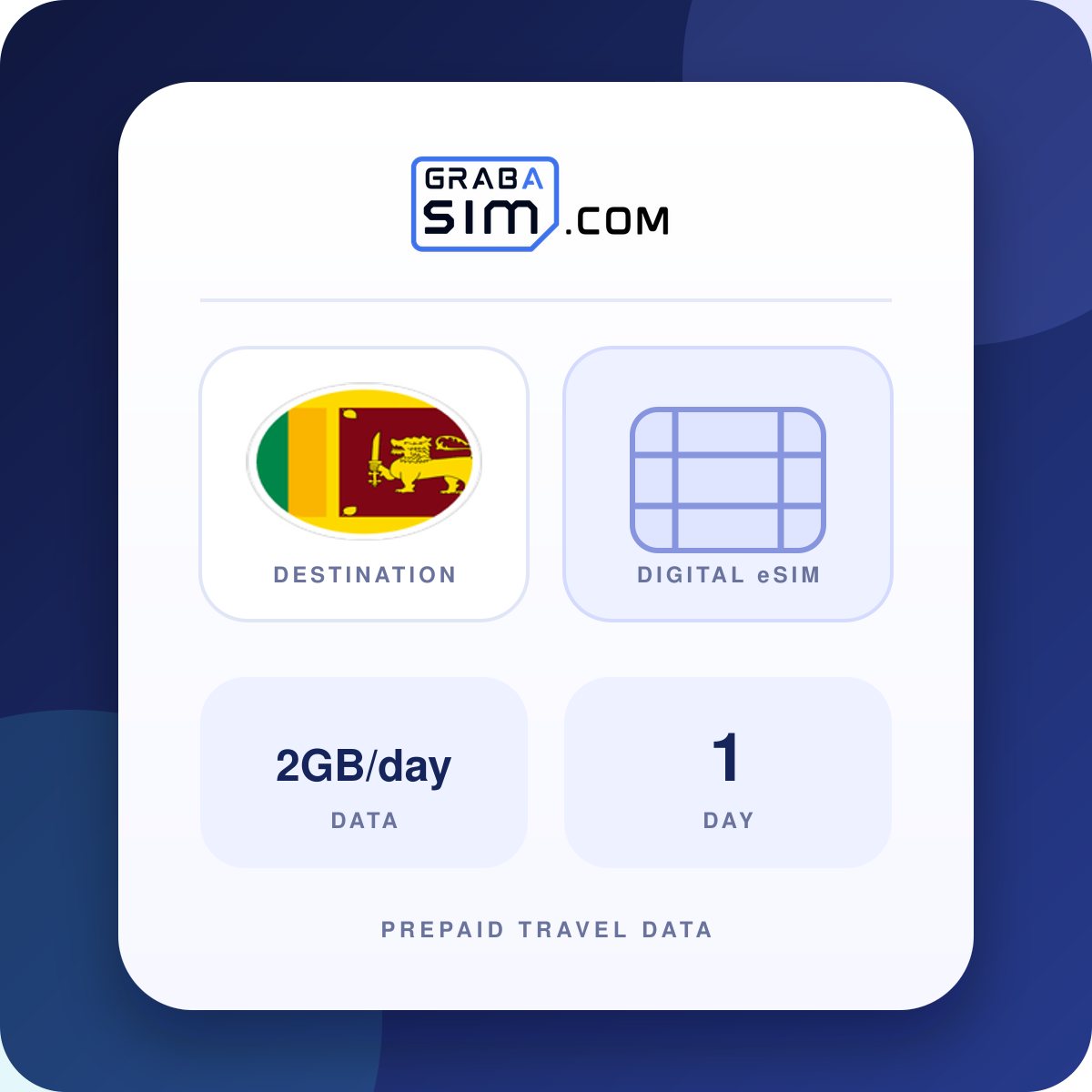 2GB/يوم سريلانكا eSIM – 1 يوم (ثم 512 Kbps)