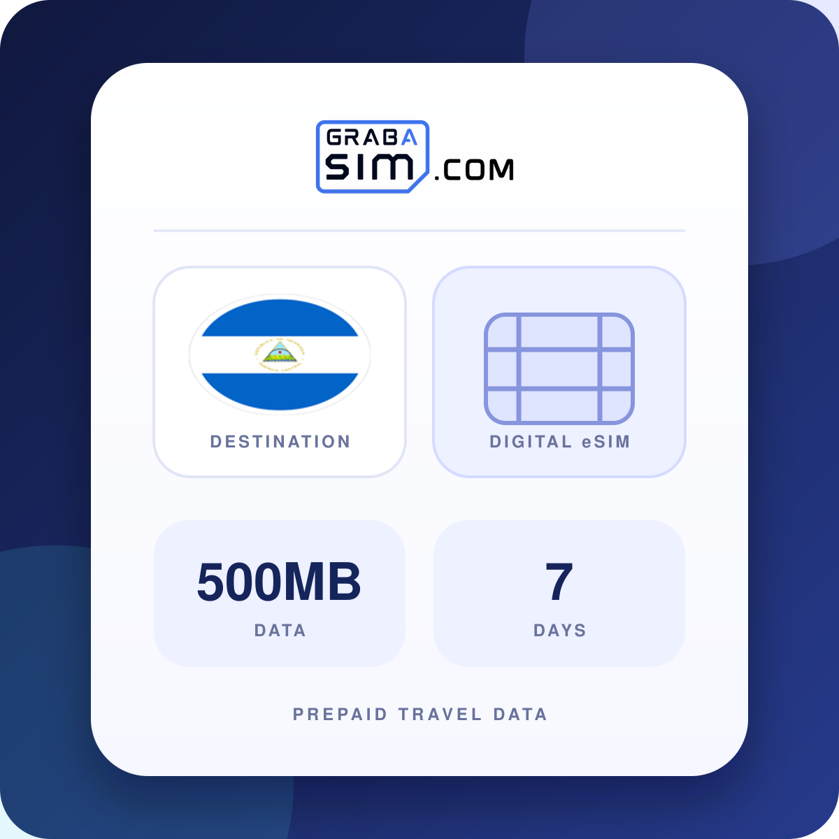 500MB 니카라과 eSIM – 7 일