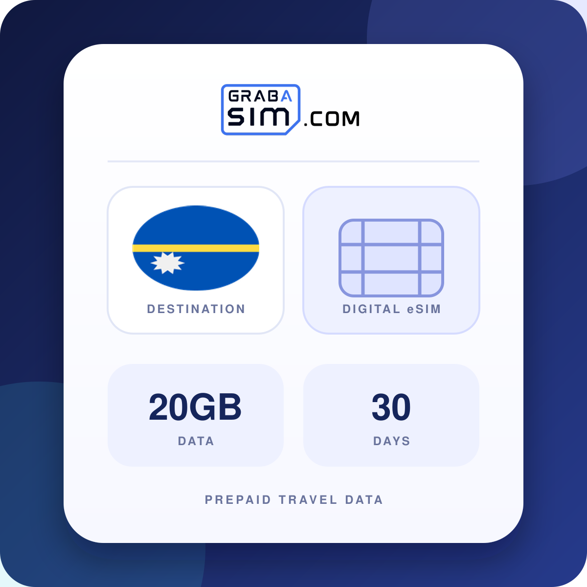 20GB ناورو eSIM – 30 أيام