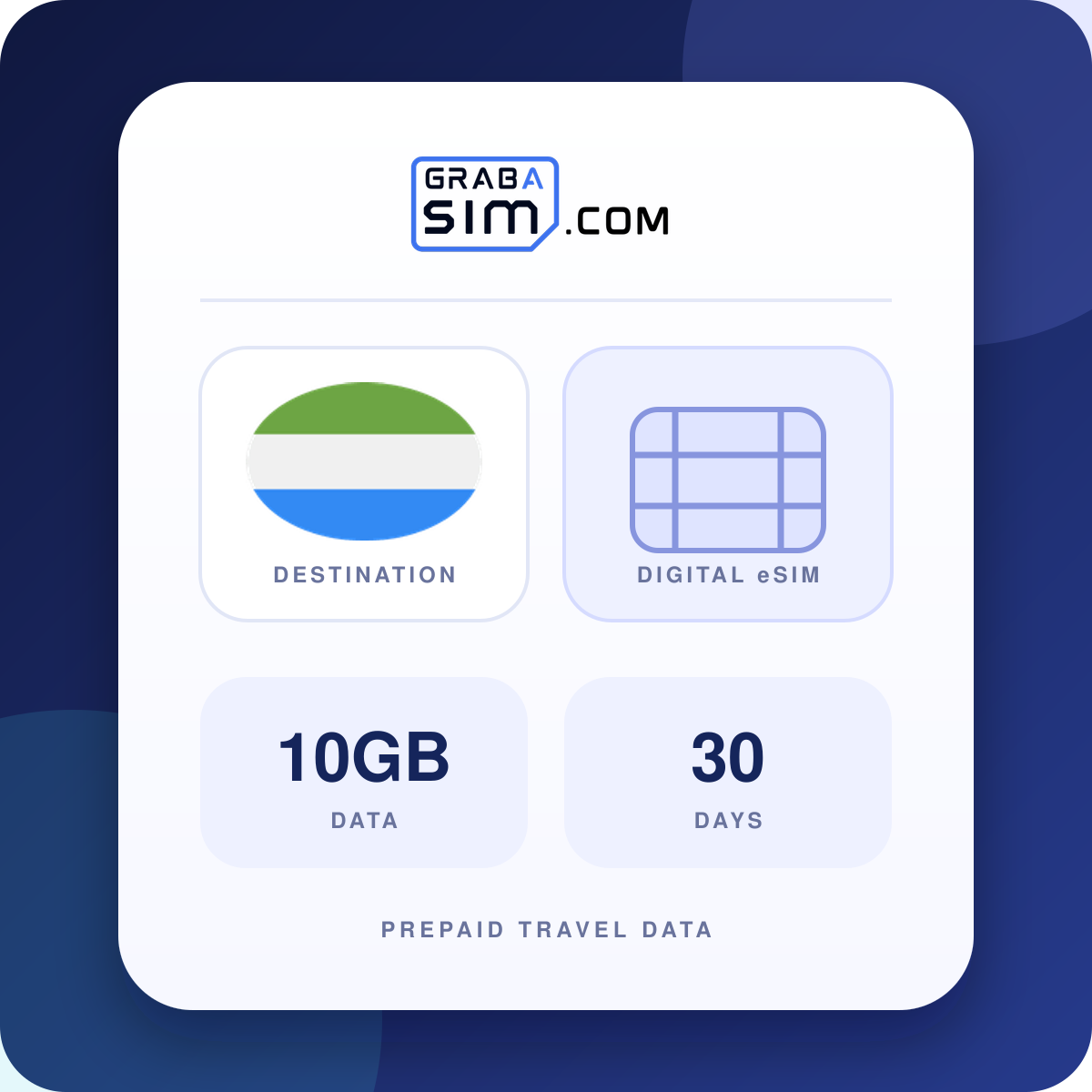 10GB Sierra Leona eSIM – 30 días