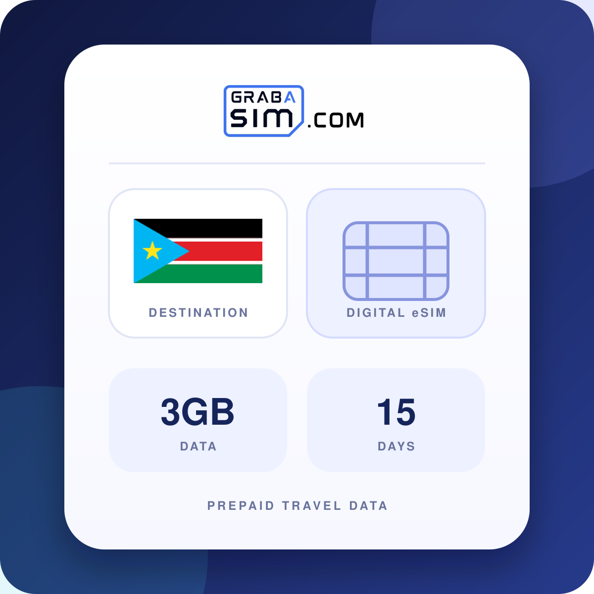 3GB جنوب السودان eSIM – 15 أيام
