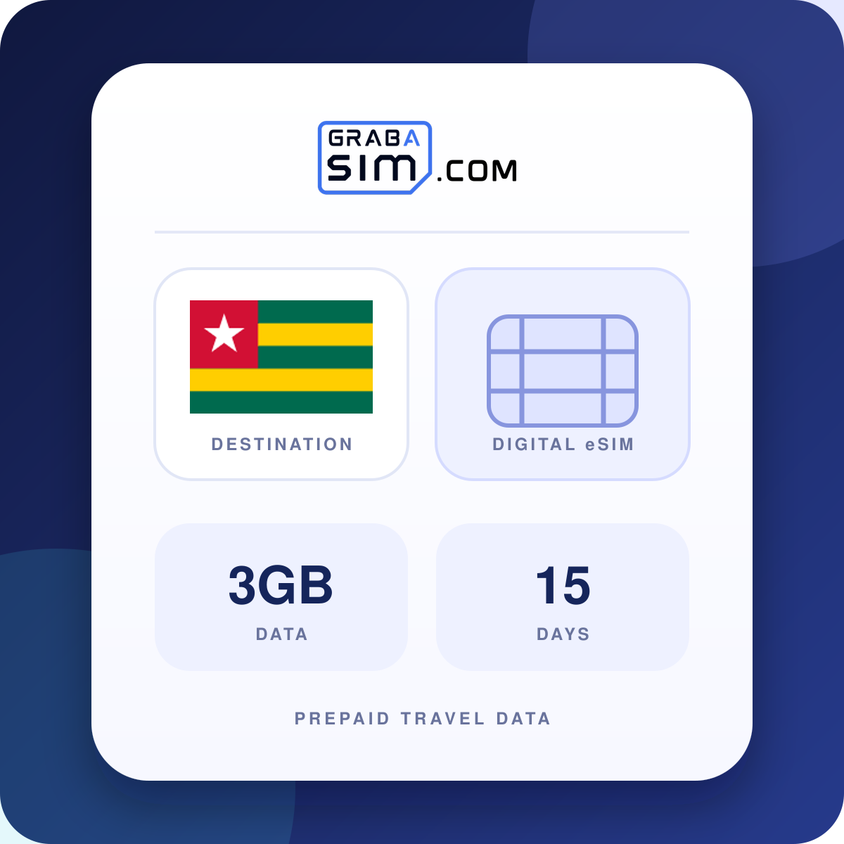 3GB Togo eSIM – 15 Tage