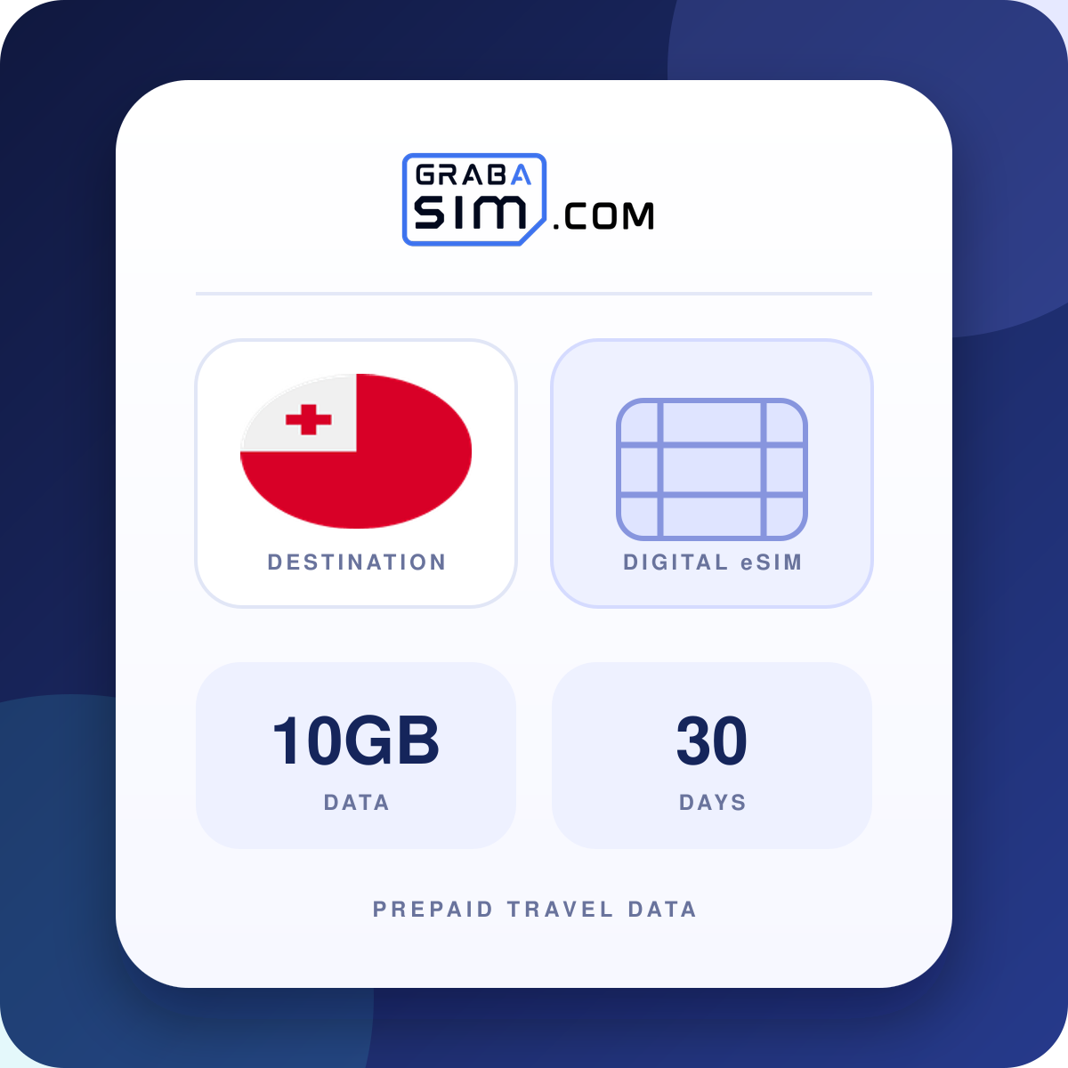 10GB تونغا eSIM – 30 أيام