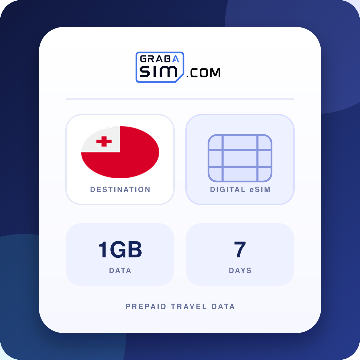 1GB Tonga eSIM – 7 giorni