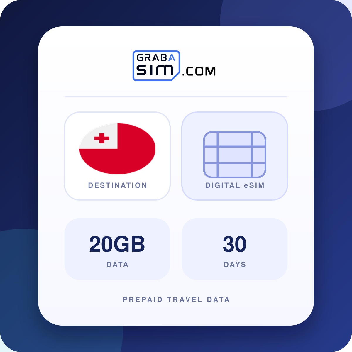 20GB Tonga eSIM – 30-Day Plan