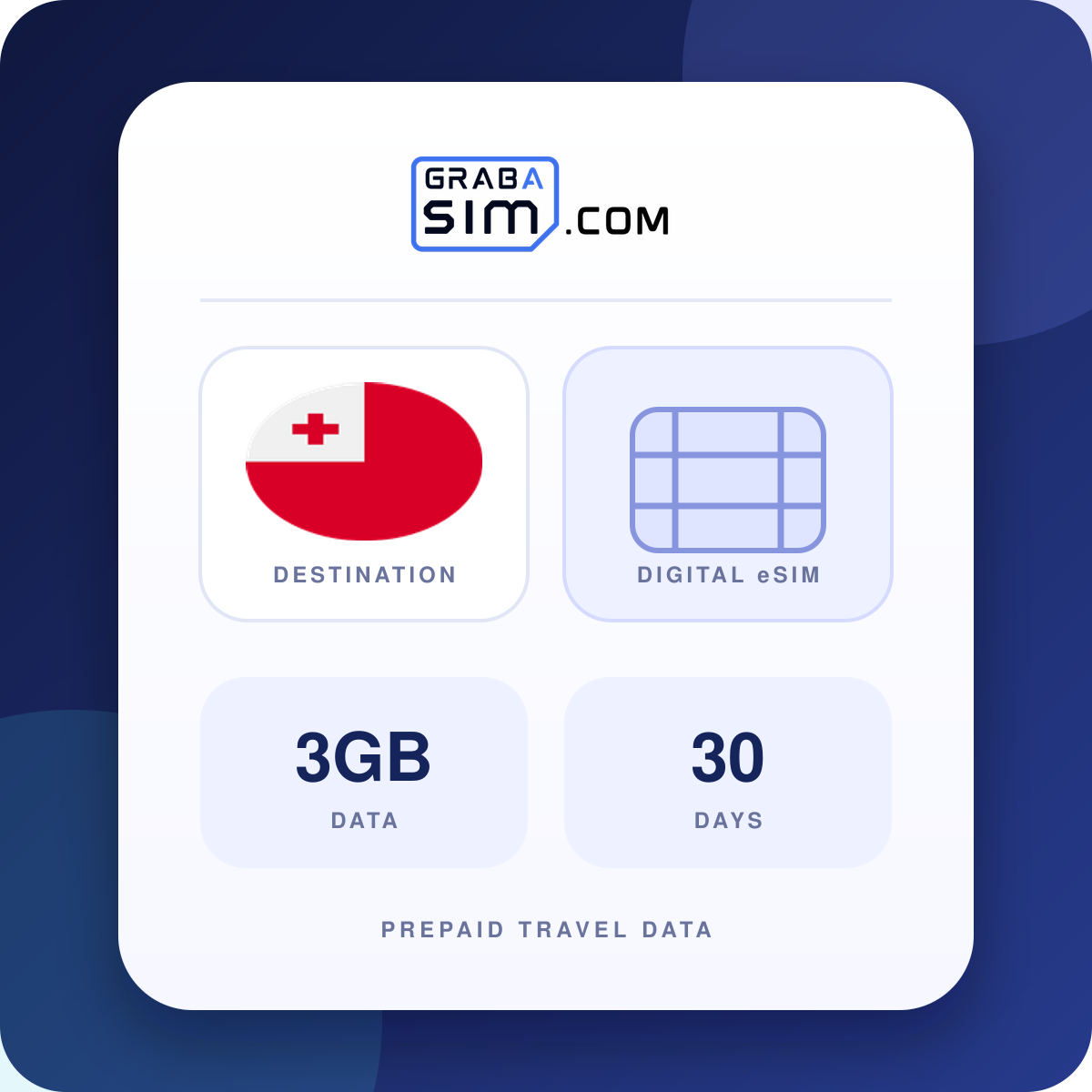3GB تونغا eSIM – 30 أيام
