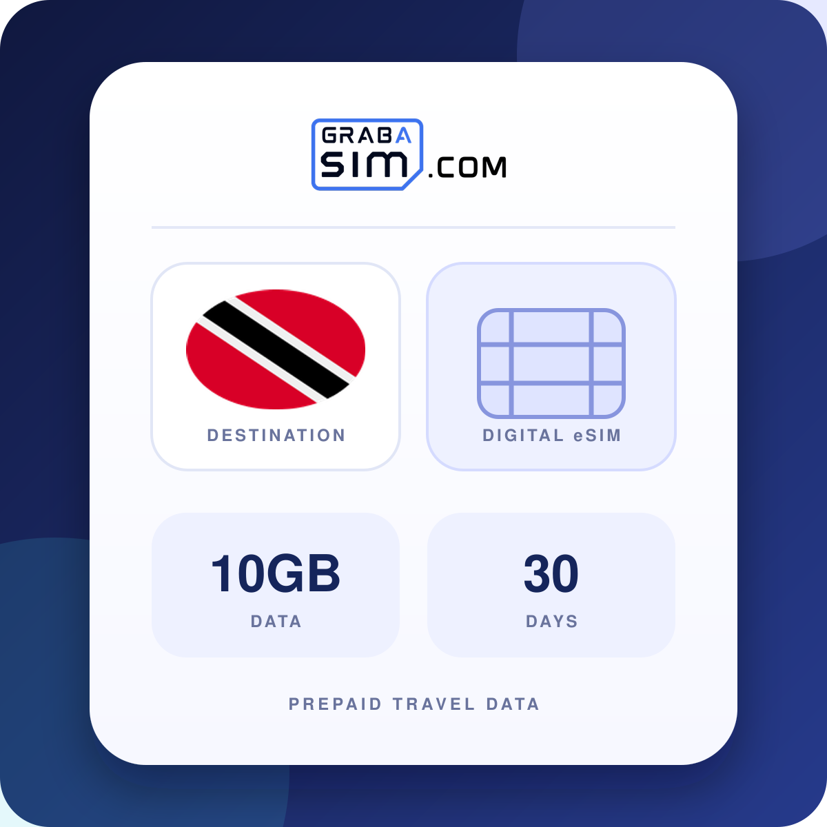 10GB Trinidad e Tobago eSIM – 30 giorni