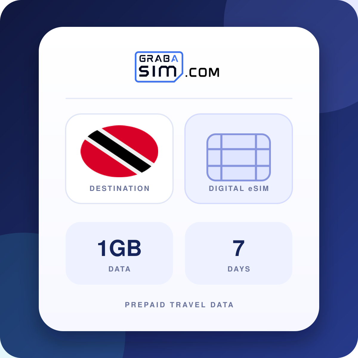1GB 特立尼达和多巴哥 eSIM – 7 天