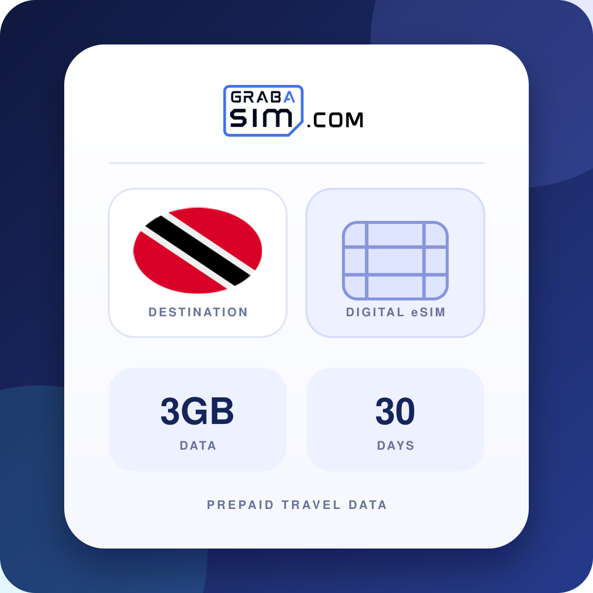 3GB Trinidad y Tobago eSIM – 30 días