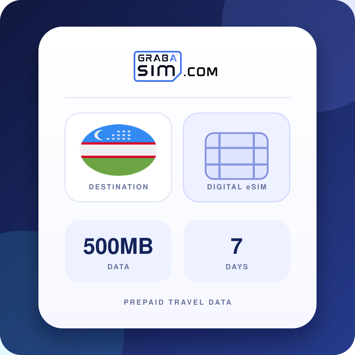 500MB 우즈베키스탄 eSIM – 7 일