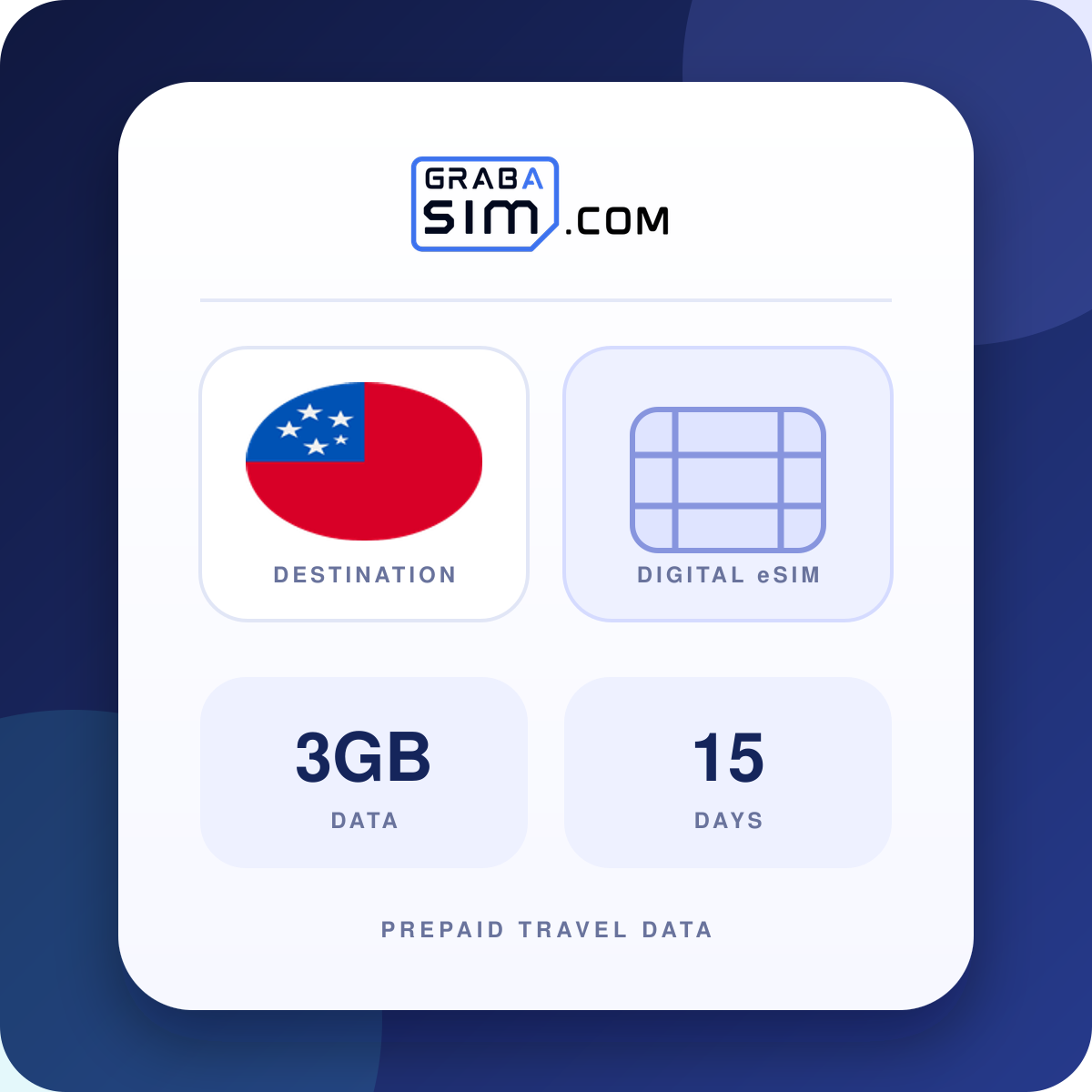 3GB Samoa eSIM – 15-Day Plan